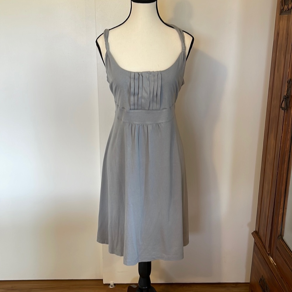 American Eagle Outfitters XL Tuxedo Front Racer Back Self Tie Dress Light Gray